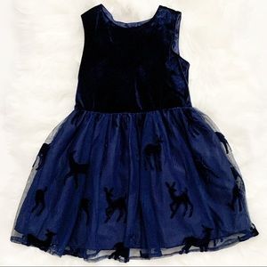 Cat & Jack Navy Blue Sleeveless Reindeer Dress
